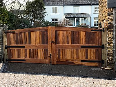  Iroko Hardwood Entrance Gates