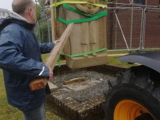 A structural crate to the profile of the Submariners Statue