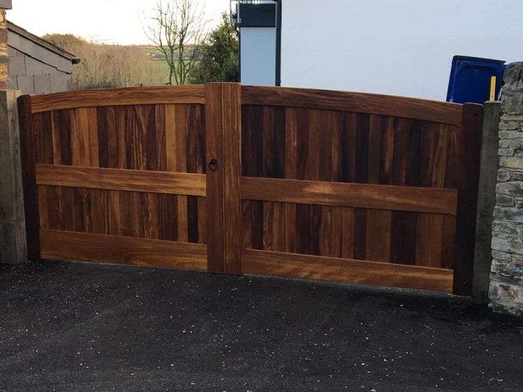  Iroko Hardwood Entrance Gates