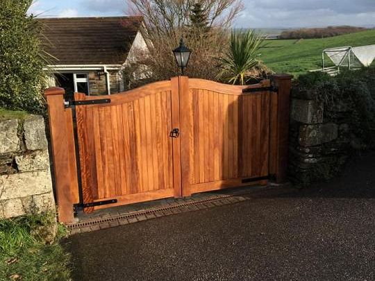  Iroko Hardwood Entrance Gates