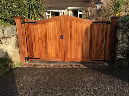  Iroko Hardwood Entrance Gates