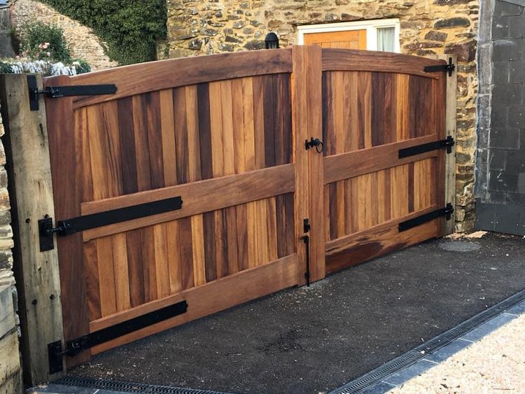  Iroko Hardwood Entrance Gates